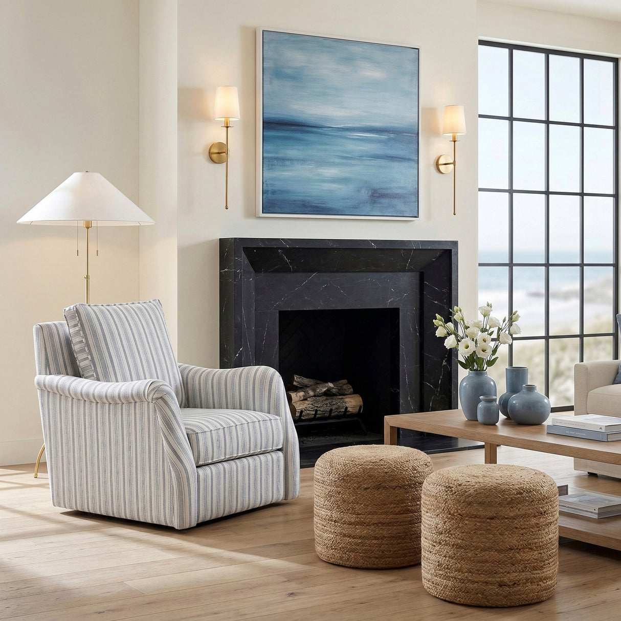 Vienna Beige Swivel Chair