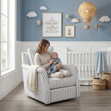 Bowden Off White/Blue Swivel Chair from Homelegance - Luna Furniture