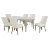 Lucaire Honed Cream 7-Piece 84" Dining Set from Coaster - Luna Furniture