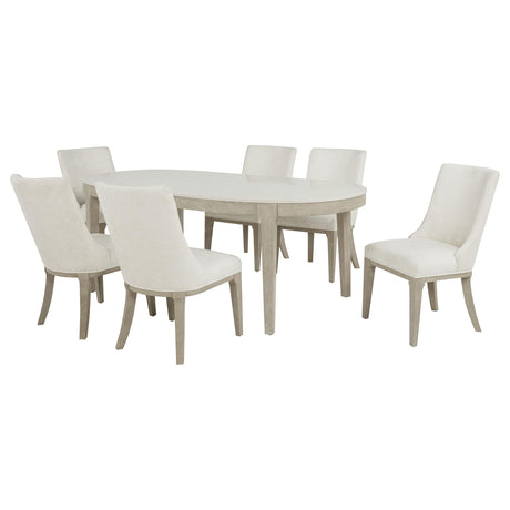 Lucaire Honed Cream 7-Piece 84" Dining Set from Coaster - Luna Furniture