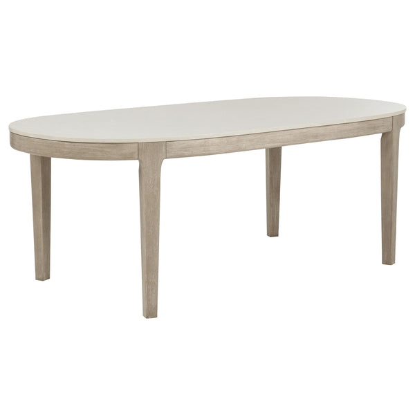 Lucaire Honed Cream 84-inch Cultured Marble Top Dining Table