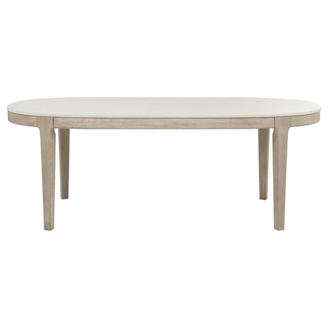 Lucaire Honed Cream 84-inch Cultured Marble Top Dining Table from Coaster - Luna Furniture