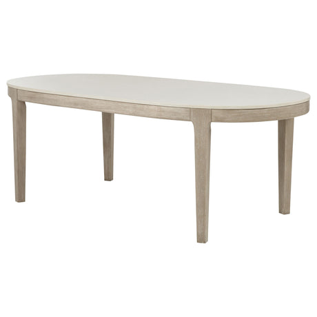 Lucaire Honed Cream 84-inch Cultured Marble Top Dining Table from Coaster - Luna Furniture