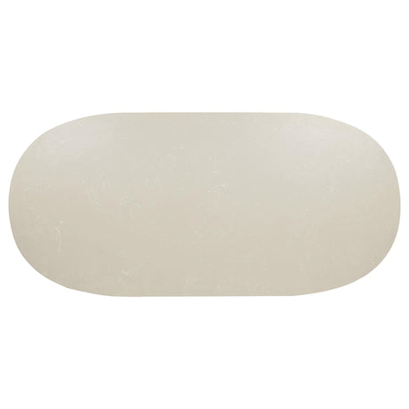 Lucaire Honed Cream 84-inch Cultured Marble Top Dining Table from Coaster - Luna Furniture
