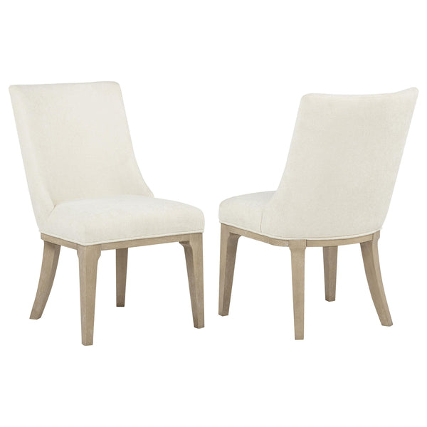 Lucaire Cream/Sandstone Arched Upholstered Dining Side Chair, Set of 2
