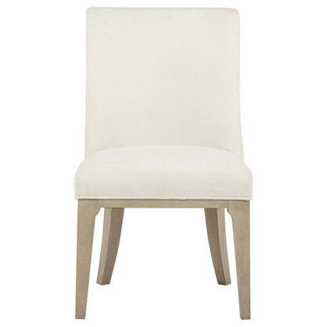 Lucaire Cream/Sandstone Arched Upholstered Dining Side Chair, Set of 2 from Coaster - Luna Furniture