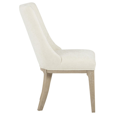 Lucaire Cream/Sandstone Arched Upholstered Dining Side Chair, Set of 2 from Coaster - Luna Furniture