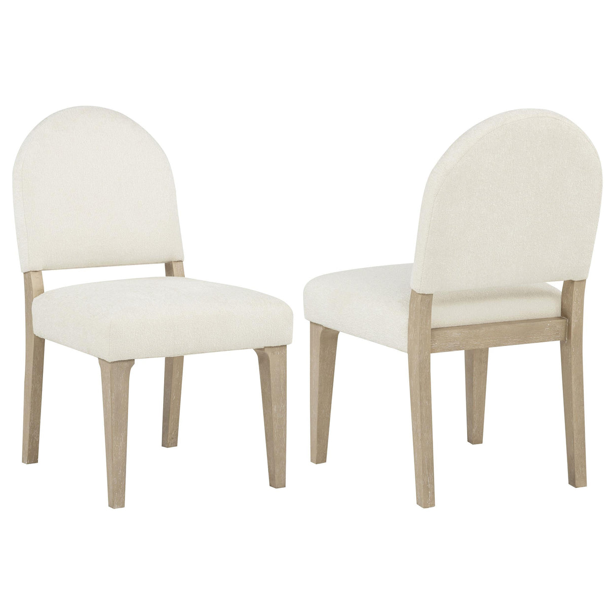 Lucaire Cream / Sandstone Curved High Back Upholstered Dining Chair (Set of 2) from Coaster - Luna Furniture