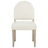 Lucaire Cream / Sandstone Curved High Back Upholstered Dining Chair (Set of 2) from Coaster - Luna Furniture