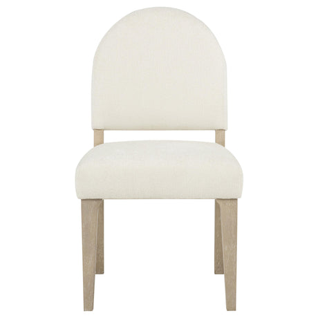 Lucaire Cream/Sandstone Curved High Back Upholstered Dining Chair, Set of 2 from Coaster - Luna Furniture