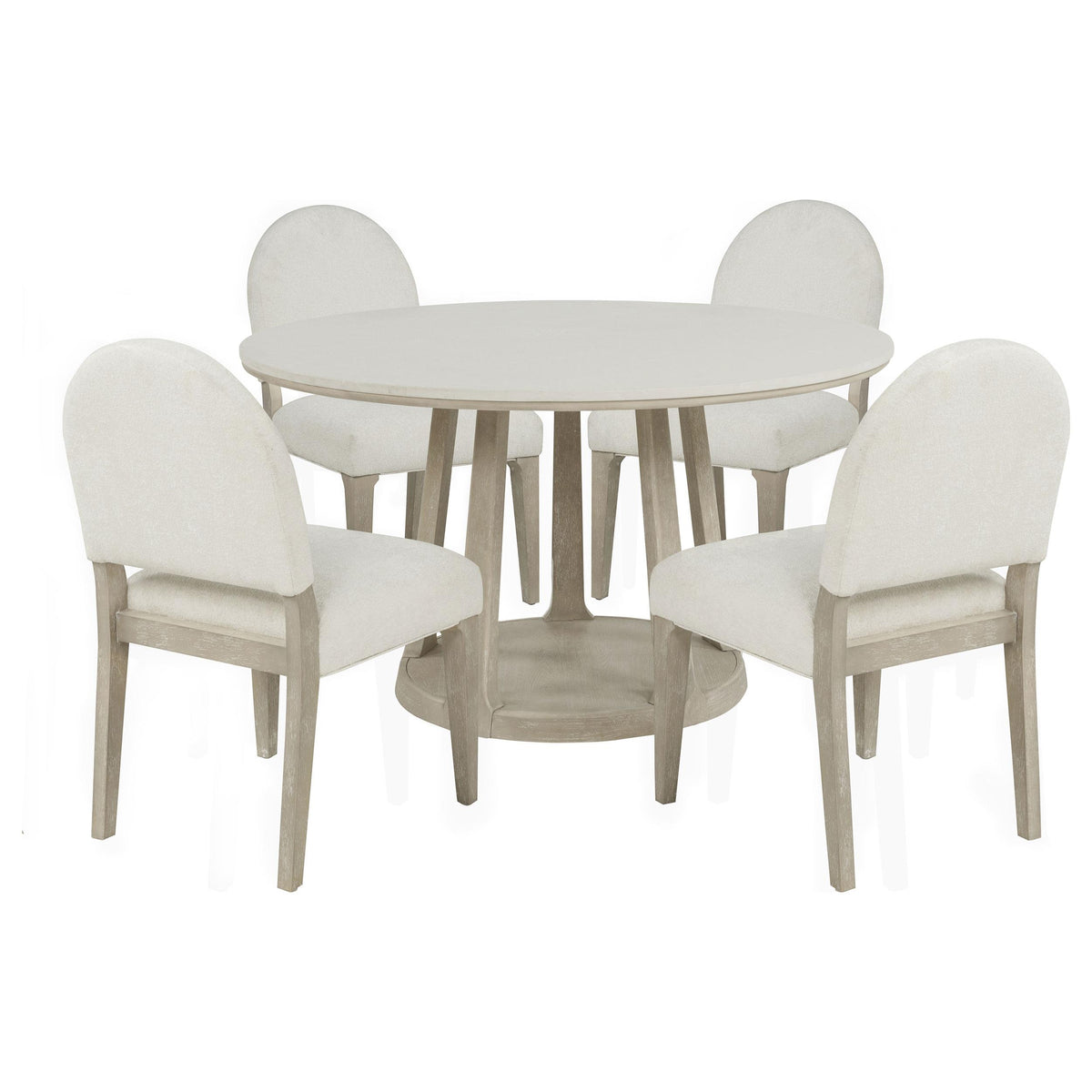 Lucaire Cream 5-Piece 54" Round Cultured Marble Dining Set from Coaster - Luna Furniture
