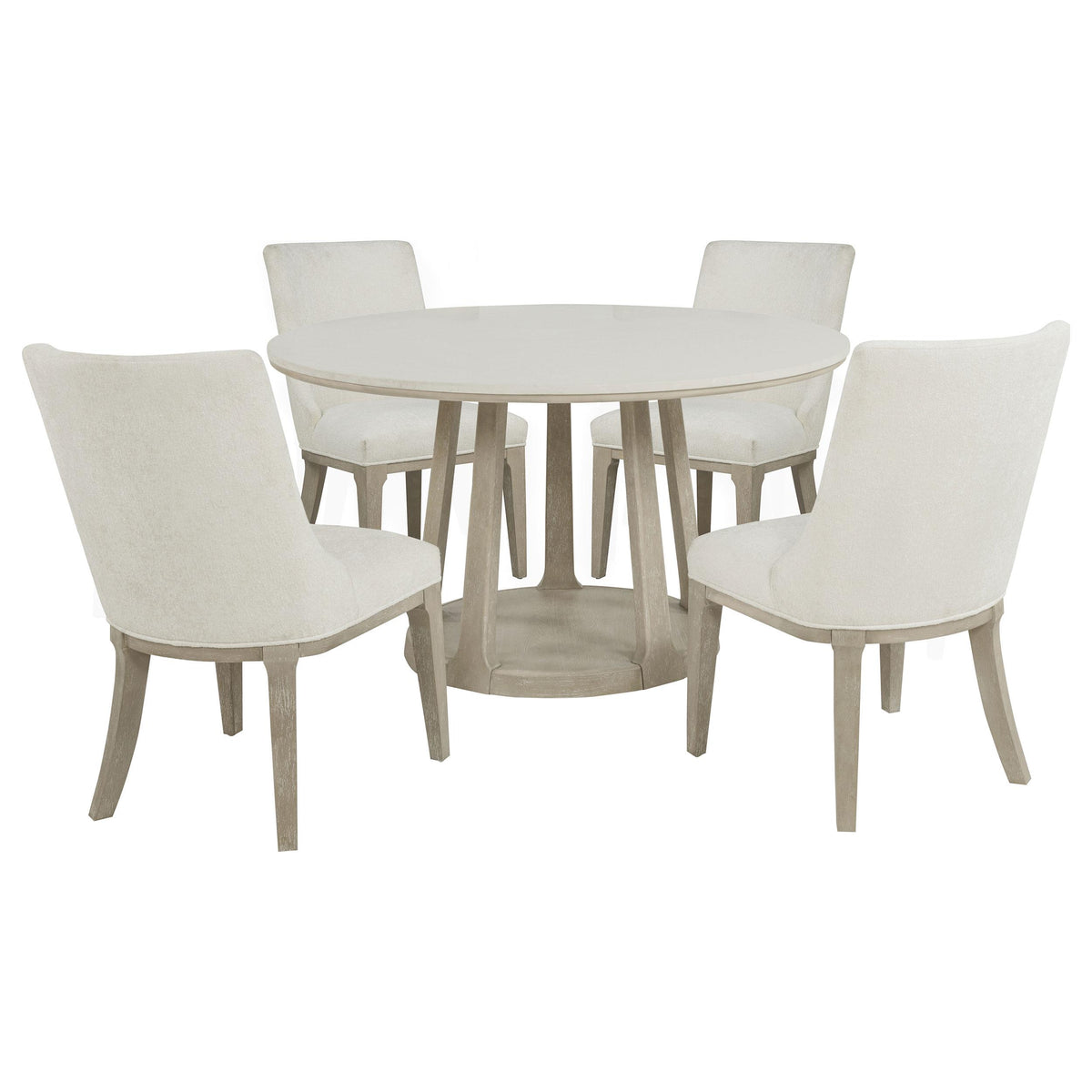 Lucaire Sandstone/Cream 5-Piece Round Marble Dining Set from Coaster - Luna Furniture