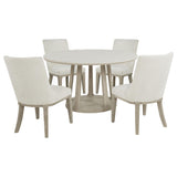 Lucaire Sandstone/Cream 5-Piece Round Marble Dining Set from Coaster - Luna Furniture