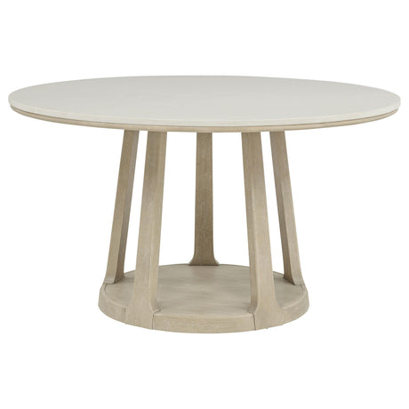 Lucaire Sandstone 54" Round Cultured Marble Dining Table from Coaster - Luna Furniture