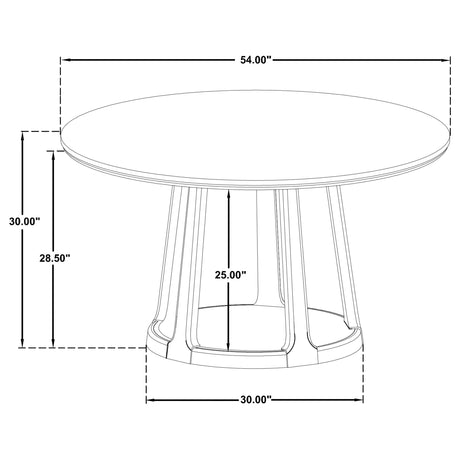 Lucaire Sandstone 54" Round Cultured Marble Dining Table from Coaster - Luna Furniture