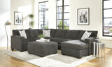 Griffin Charcoal Sectional with Ottoman from Happy Homes - Luna Furniture
