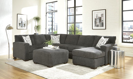 Griffin Charcoal Sectional with Ottoman from Happy Homes - Luna Furniture
