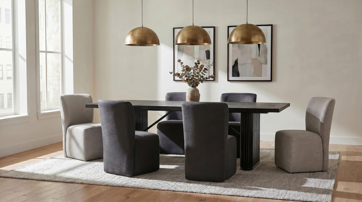 Catherine Black Rectangular Double Pedestal Dining Table from Coaster - Luna Furniture