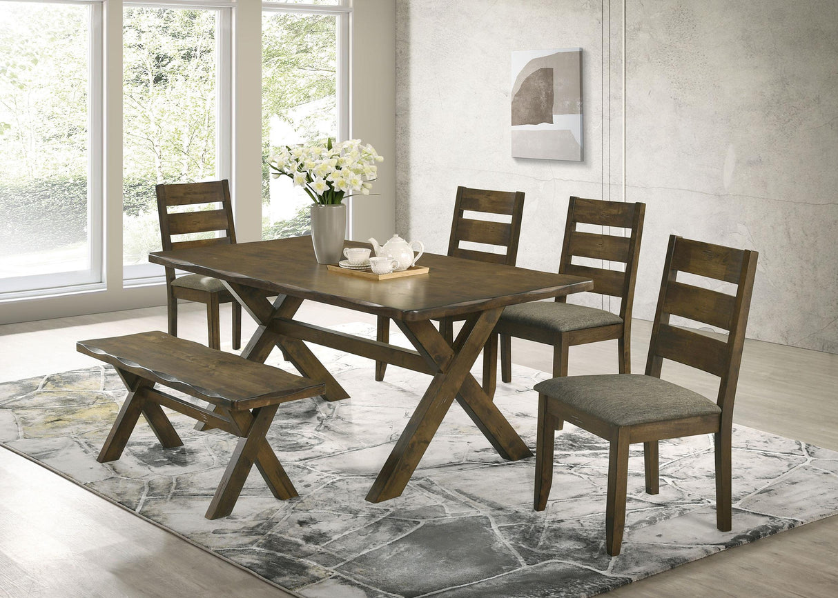 Alston Knotty Nutmeg and Gray 6-Piece Dining Set from Coaster - Luna Furniture