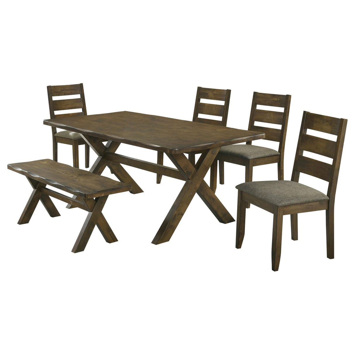 Alston Knotty Nutmeg and Gray 6-Piece Dining Set from Coaster - Luna Furniture