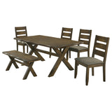 Alston Knotty Nutmeg and Gray 6-Piece Dining Set from Coaster - Luna Furniture