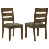 Alston Knotty Nutmeg and Gray Ladder Back Dining Side Chairs, Set of 2 from Coaster - Luna Furniture