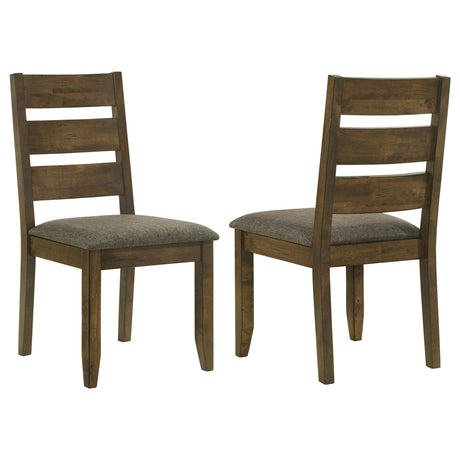 Alston Knotty Nutmeg and Gray Ladder Back Dining Side Chairs, Set of 2 from Coaster - Luna Furniture