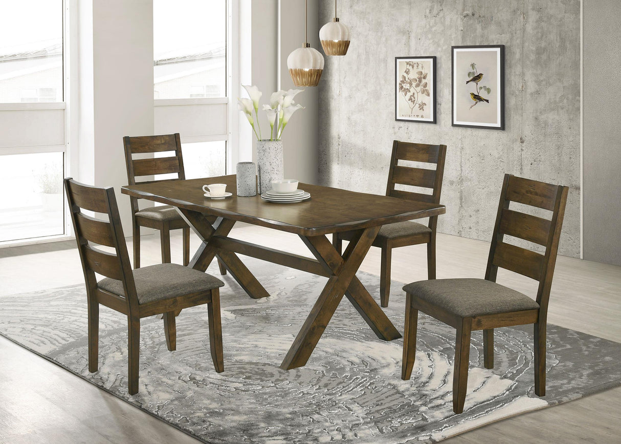 Alston Knotty Nutmeg and Gray Ladder Back Dining Side Chairs, Set of 2 from Coaster - Luna Furniture