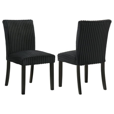Dermott Black Upholstered Parson Dining Side Chair, Set of 2 from Coaster - Luna Furniture