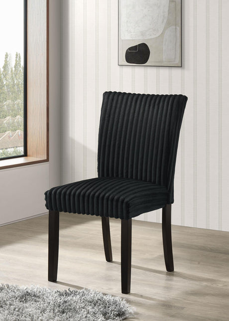 Dermott Black Upholstered Parson Dining Side Chair, Set of 2 from Coaster - Luna Furniture