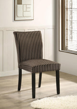 Dermott Chocolate Upholstered Parson Dining Side Chair, Set of 2 from Coaster - Luna Furniture
