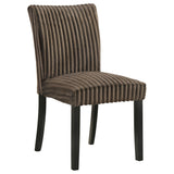 Dermott Chocolate Upholstered Parson Dining Side Chair, Set of 2 from Coaster - Luna Furniture