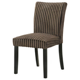 Dermott Chocolate Upholstered Parson Dining Side Chair, Set of 2 from Coaster - Luna Furniture