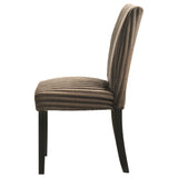 Dermott Chocolate Upholstered Parson Dining Side Chair, Set of 2 from Coaster - Luna Furniture