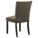Dermott Chocolate Upholstered Parson Dining Side Chair, Set of 2 from Coaster - Luna Furniture