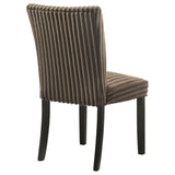 Dermott Chocolate Upholstered Parson Dining Side Chair, Set of 2 from Coaster - Luna Furniture