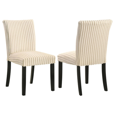 Dermott Cream Upholstered Parson Dining Side Chair, Set of 2 from Coaster - Luna Furniture