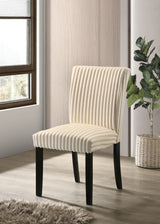 Dermott Cream Upholstered Parson Dining Side Chair, Set of 2 from Coaster - Luna Furniture