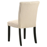 Dermott Cream Upholstered Parson Dining Side Chair, Set of 2 from Coaster - Luna Furniture