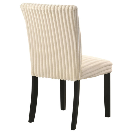Dermott Cream Upholstered Parson Dining Side Chair, Set of 2 from Coaster - Luna Furniture