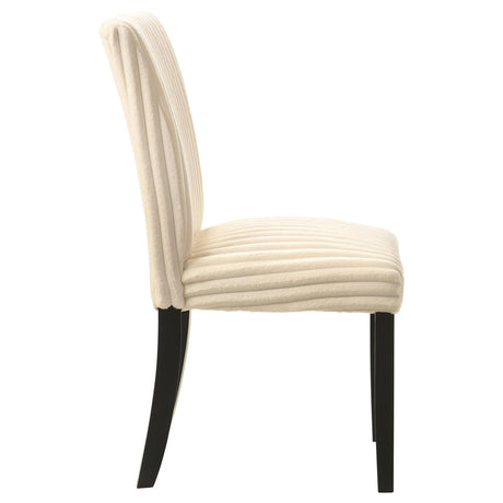 Dermott Cream Upholstered Parson Dining Side Chair, Set of 2 from Coaster - Luna Furniture