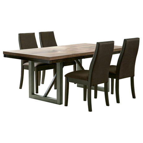 Spring Creek Natural Walnut 5-Piece Industrial Dining Set from Coaster - Luna Furniture