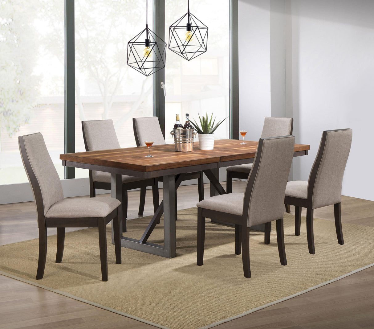 Spring Creek 7-Piece Rectangular Slat Dining Set from Coaster - Luna Furniture