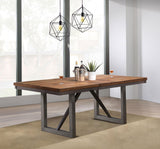 Spring Creek Natural Walnut Dining Table with Extension Leaf from Coaster - Luna Furniture