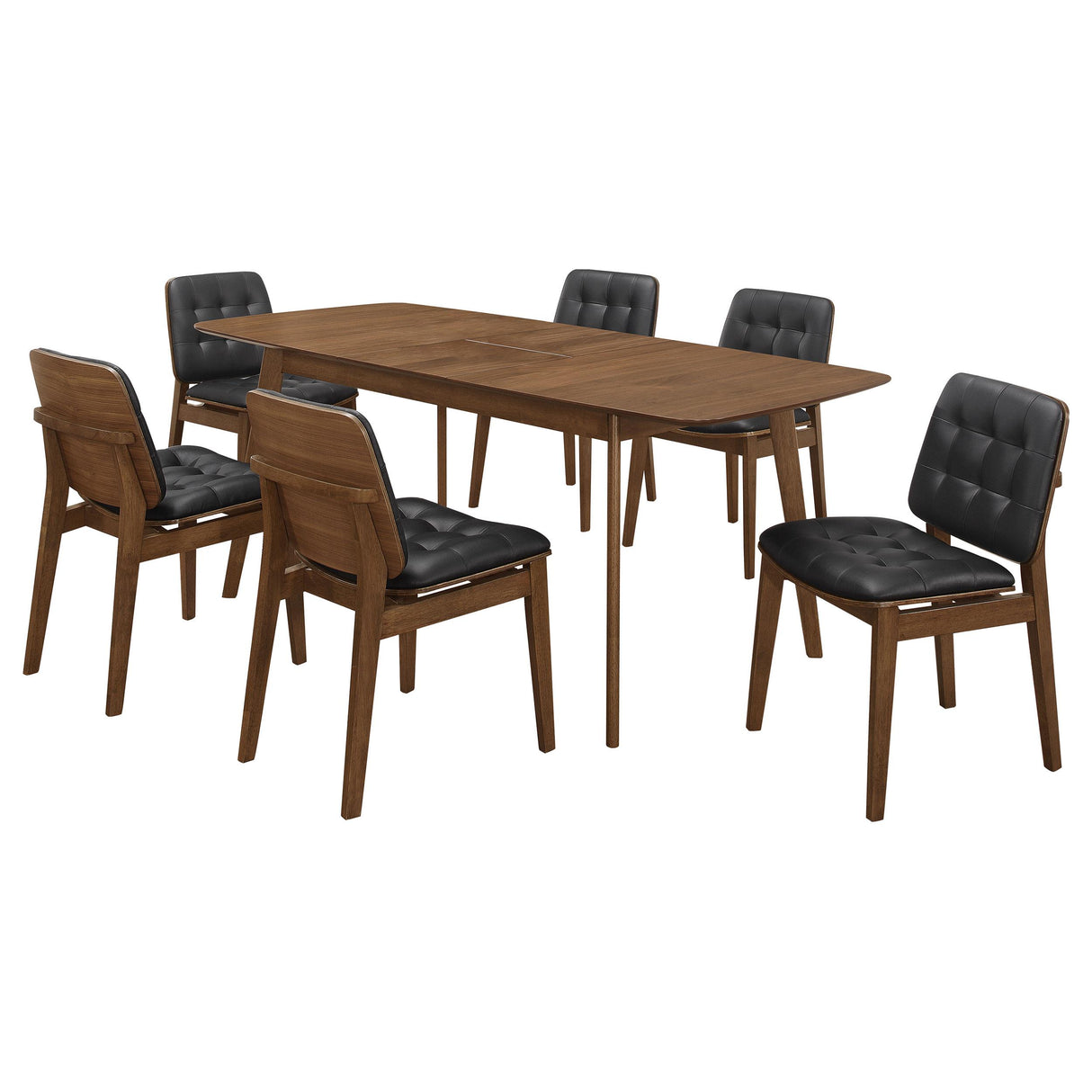 Redbridge Natural Walnut 7-Piece Rectangular Dining Set from Coaster - Luna Furniture