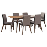 Redbridge Natural Walnut and Gray 7-Piece Dining Set from Coaster - Luna Furniture