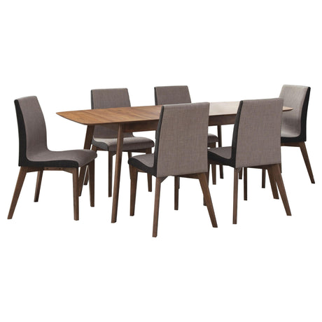 Redbridge Natural Walnut and Gray 7-Piece Dining Set from Coaster - Luna Furniture