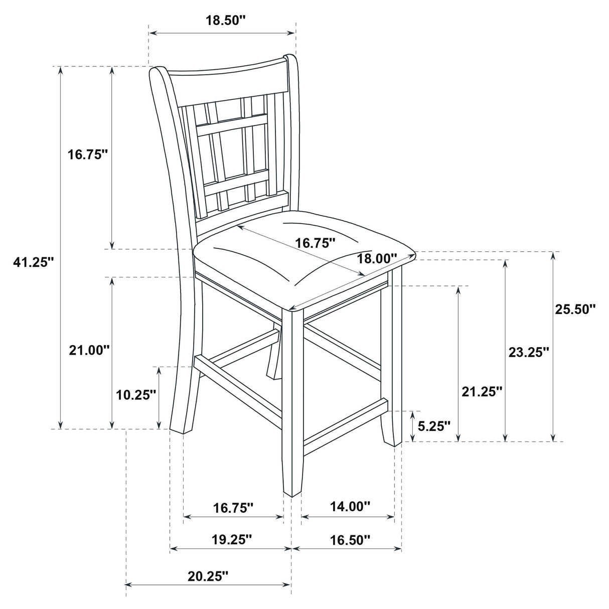 Lavon Gray and Light Oak Wood Counter Height Dining Chair, Set of 2 from Coaster - Luna Furniture