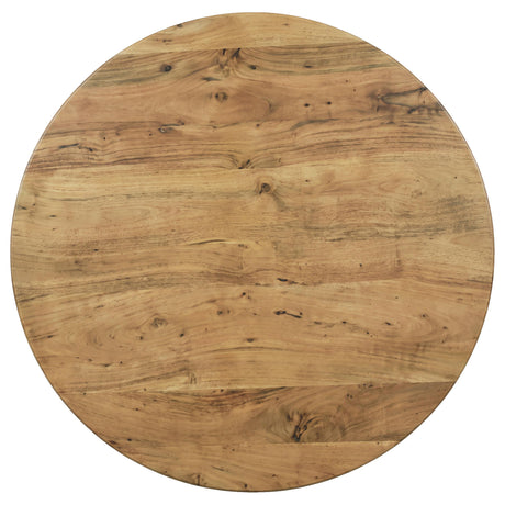 Snyder Natural Acacia Round Pedestal Dining Table from Coaster - Luna Furniture