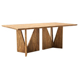 Sosa Light Brown Solid Mango Wood Dining Table with Angular Base from Coaster - Luna Furniture